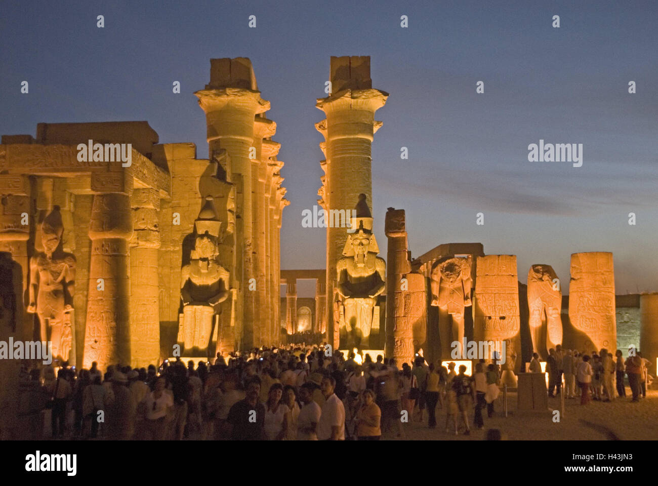 Egypte, temple de Louxor, touristiques, de crépuscule, de l'Afrique, la
