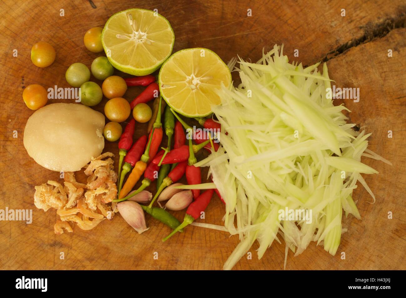 Som Tum Thai Food Ingredients Banque D'Images
