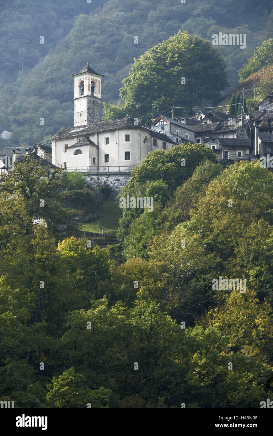 Suisse, Tessin, vallée de Verzasca, Corippo, église. Maria del coach mine', Banque D'Images