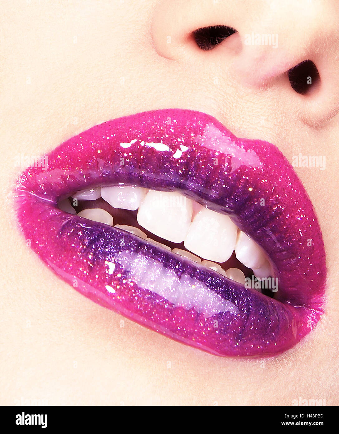 Femme Look Détail La Zone Autour De La Bouche Lèvres