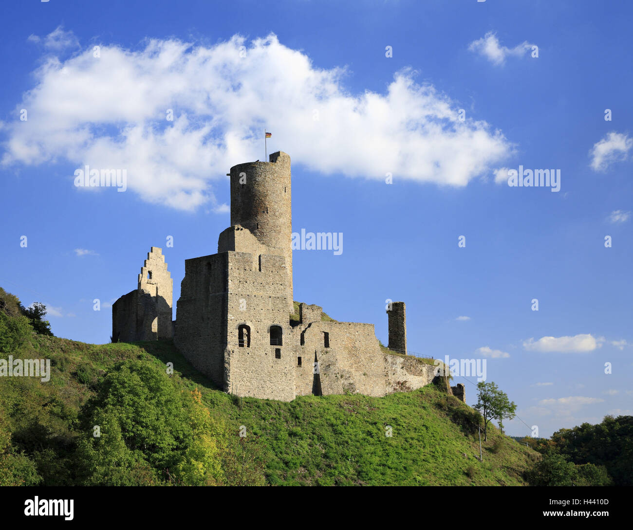 Allemagne, Rhénanie-Palatinat, Monreal, ruine du château, Banque D'Images