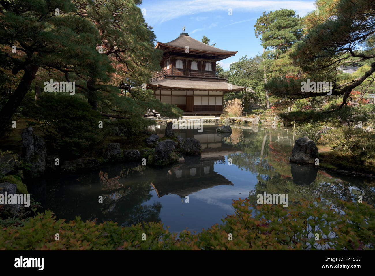 Kyoto, Japon - Nov 11, 2015 : Ginkakuji Temple et Garden Kyoto, au Japon. Ginkaku-ji allumé. 'Temple du pavillon d'argent". Banque D'Images