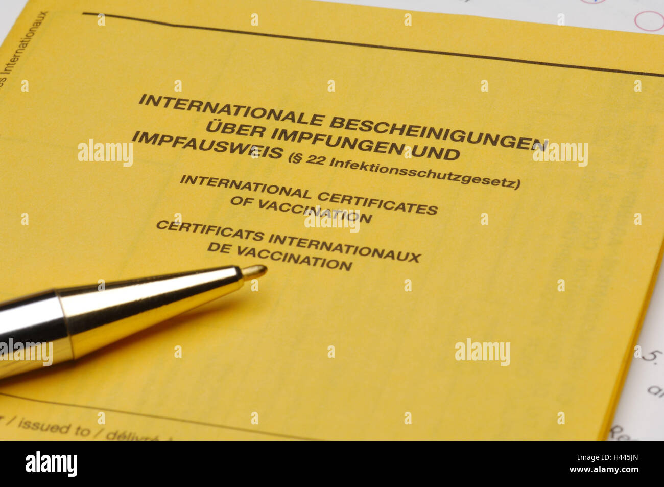 Carte d'identité, vaccination Banque D'Images