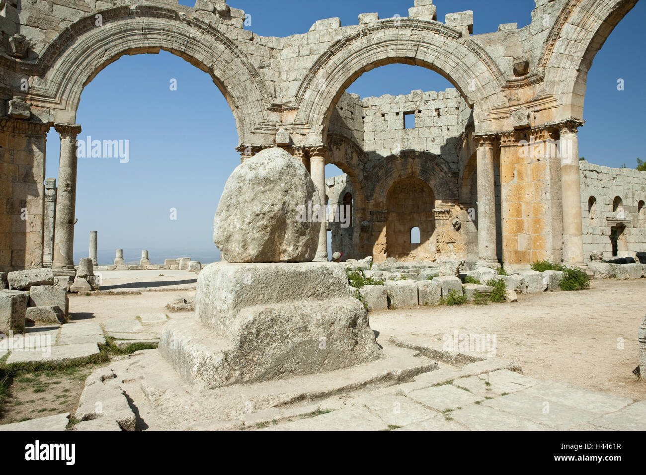 La Syrie, Qalaat Siman, ruine, site, tourisme, Oktogon Banque D'Images