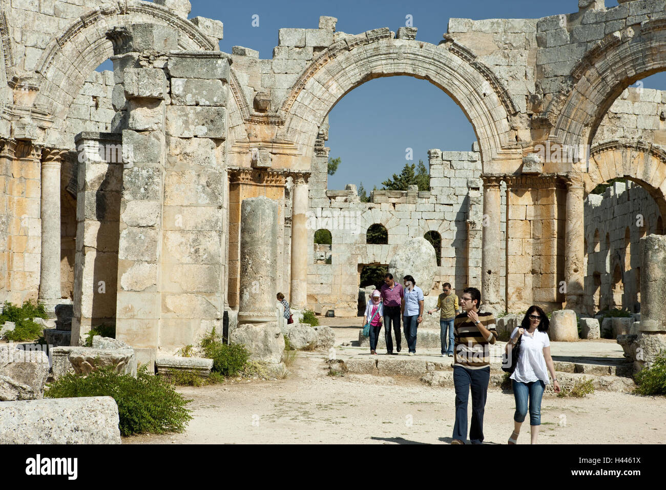 La Syrie, Qalaat Siman, ruine, site, tourisme, touristique, Oktogon Banque D'Images