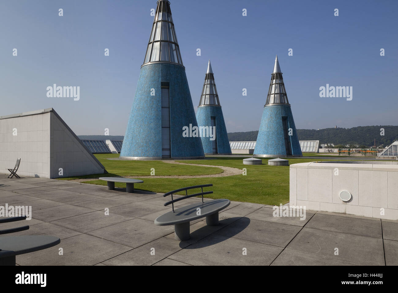 Allemagne, Berlin, Bonn, Bundeskunsthalle (art gallery), jardin de toit, puits de lumière, Banque D'Images