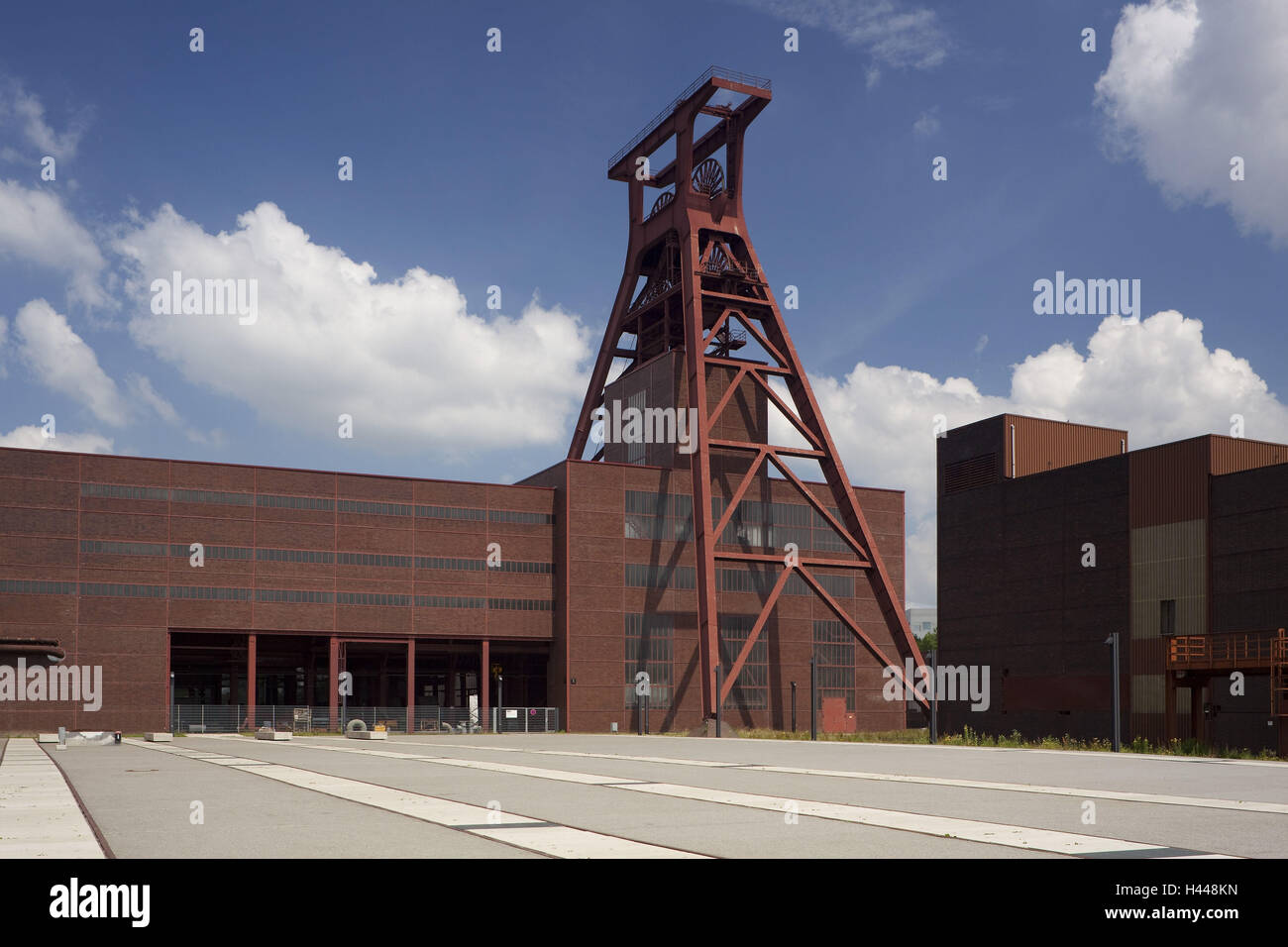L'Allemagne, en Rhénanie du Nord-Westphalie, Essen (ville), "Zeche Zollverein" (musée), chevalement, Banque D'Images