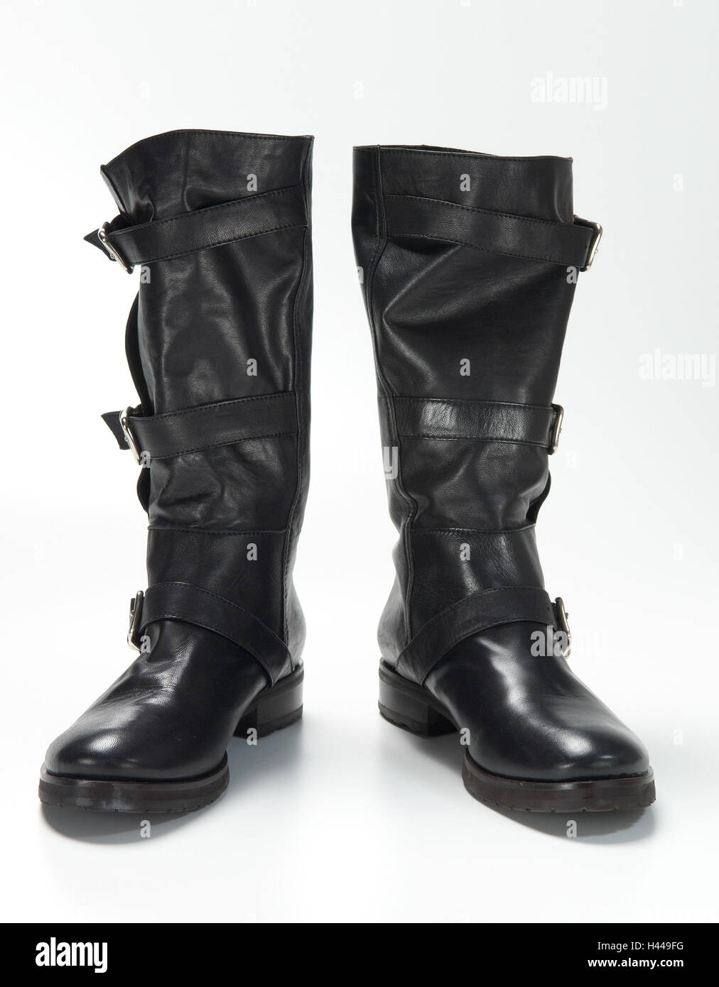 Bottes, cuir, noir, Banque D'Images