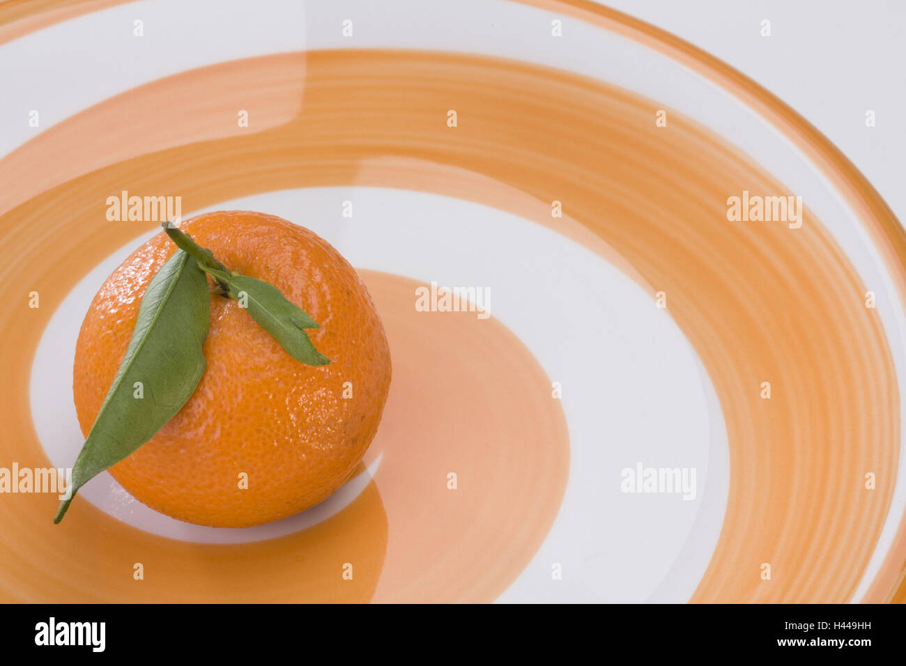 La mandarine, la plaque, orange-blanc, détail, Banque D'Images