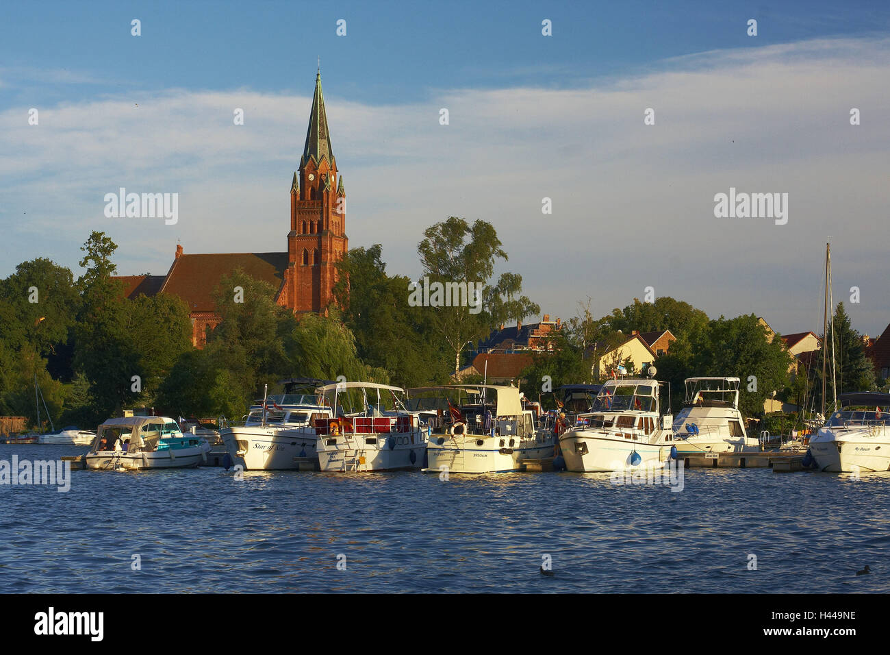 L'Allemagne, les lacs de Mecklembourg plein plaine, Röbel, Müritz, port de plaisance, Banque D'Images