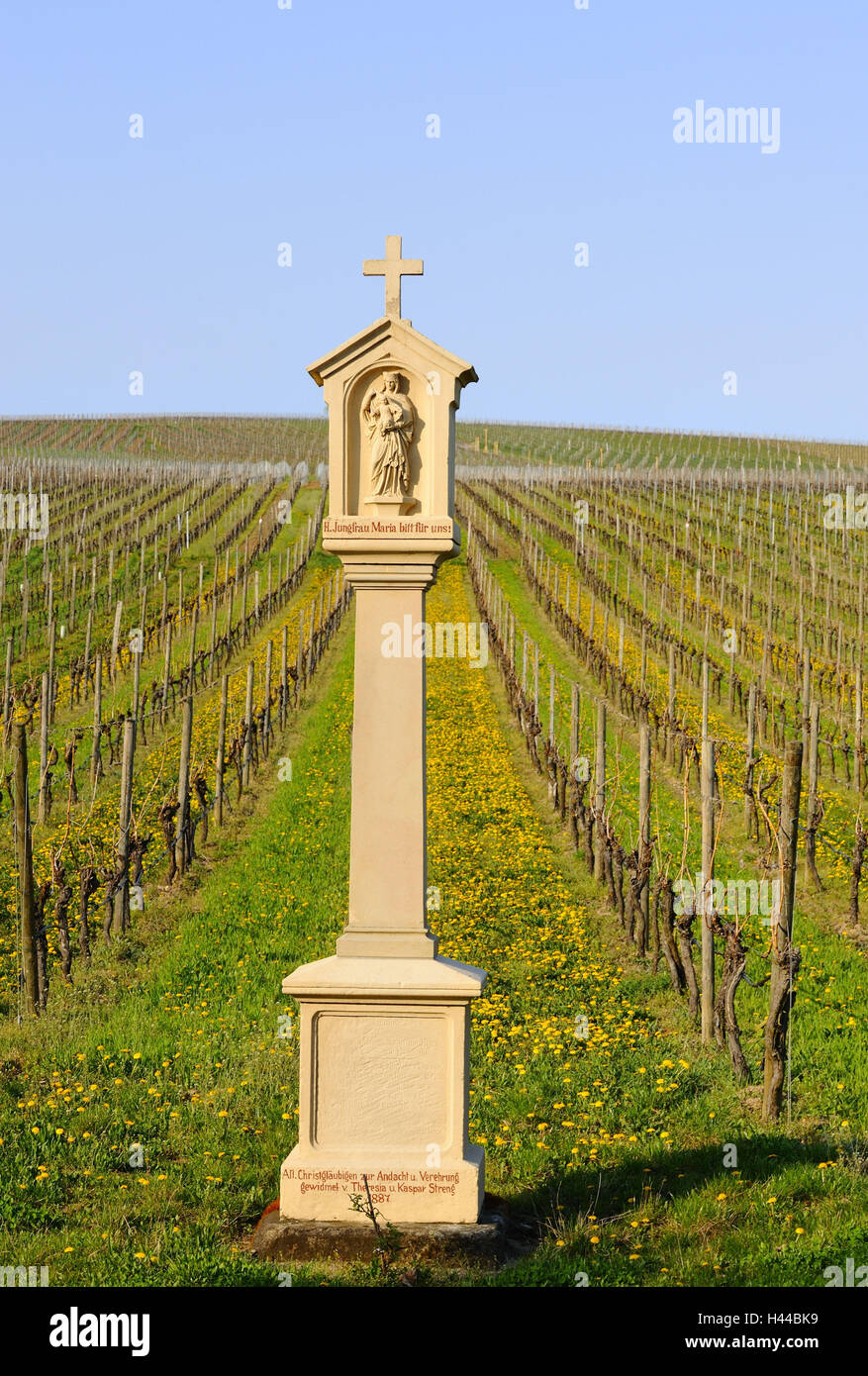 L'Allemagne, en Bavière, en Basse-franconie, nord accueil à la main, vignoble, route de culte, Banque D'Images