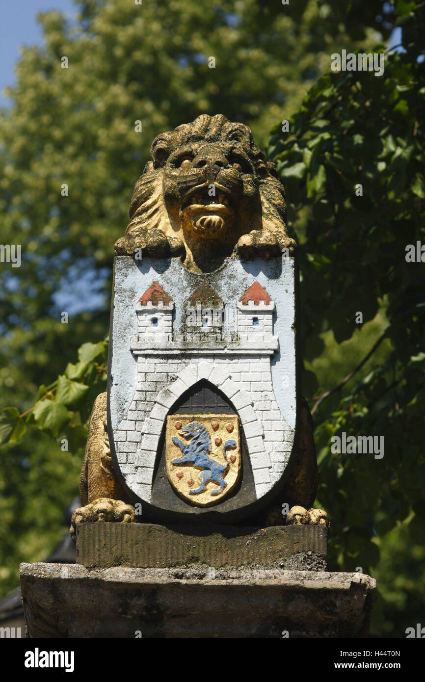 Celle, sculpture du lion, de l'espace gros plan, Banque D'Images