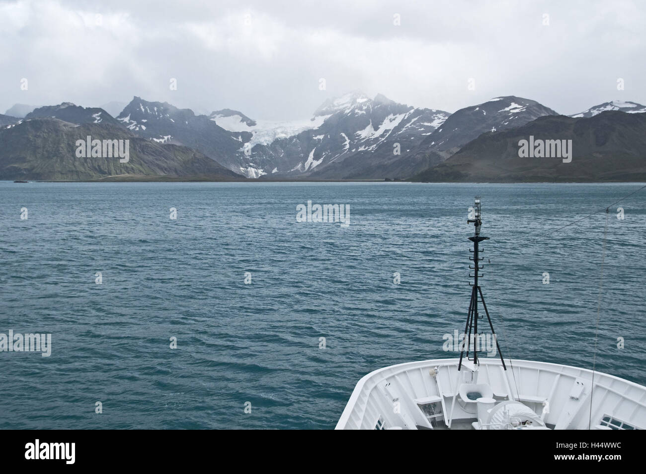 L'Atlantique sud, Südgeorgien, littoral, région montagneuse, Banque D'Images