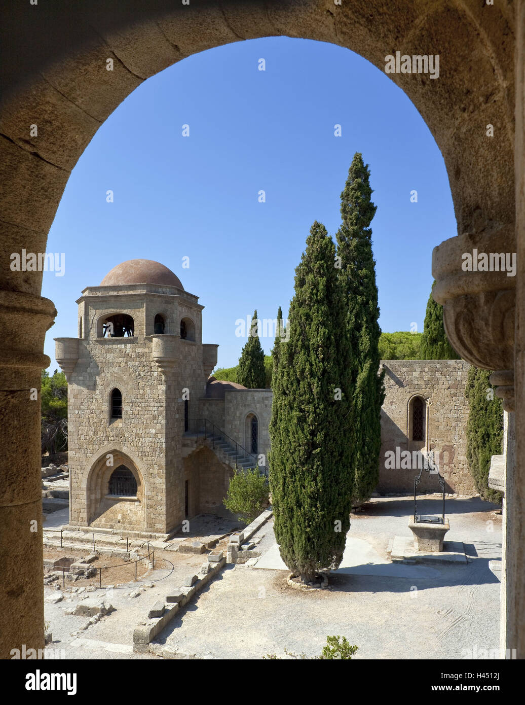 L'Europe, le Sud, l'Europe, la Grèce, l'île de Rhodes, Filerimos, ancien cloître. Banque D'Images