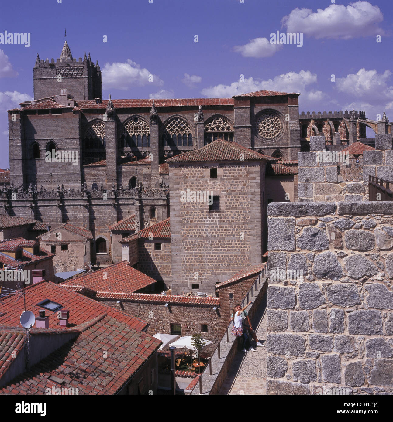 L'Espagne, Castilla y Leon, Avila, vue sur la ville, la cathédrale, la ville, les maisons, les bâtiments, l'église, l'église paroissiale, la structure, l'architecture, la place d'intérêt, destination, tourisme, Banque D'Images