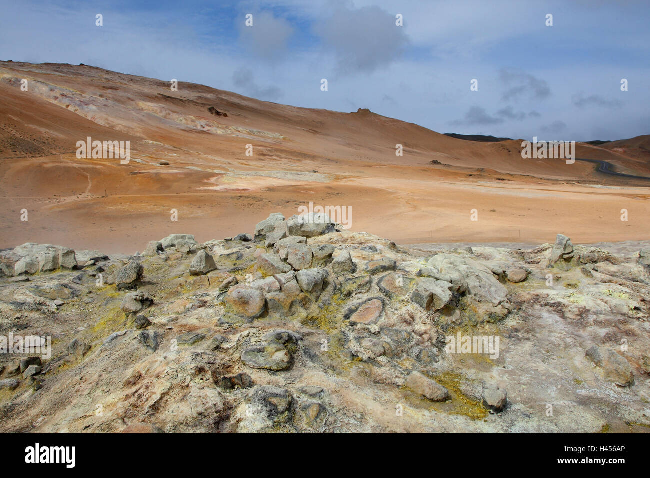 Zone géothermique Namaskard, l'Islande, Banque D'Images