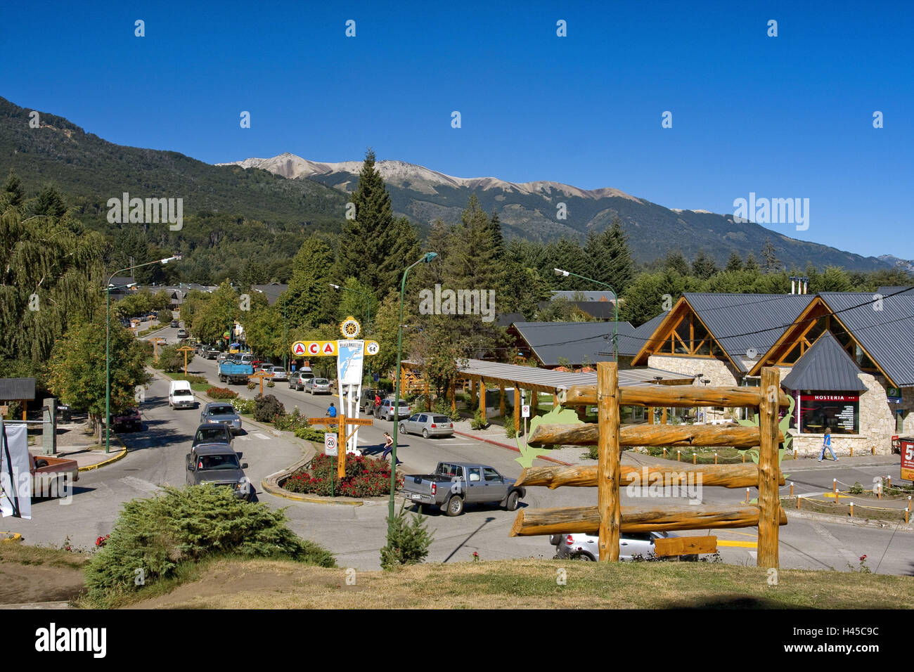 L'Argentine, Patagonie, Villa La Angostura, centre-ville, Banque D'Images