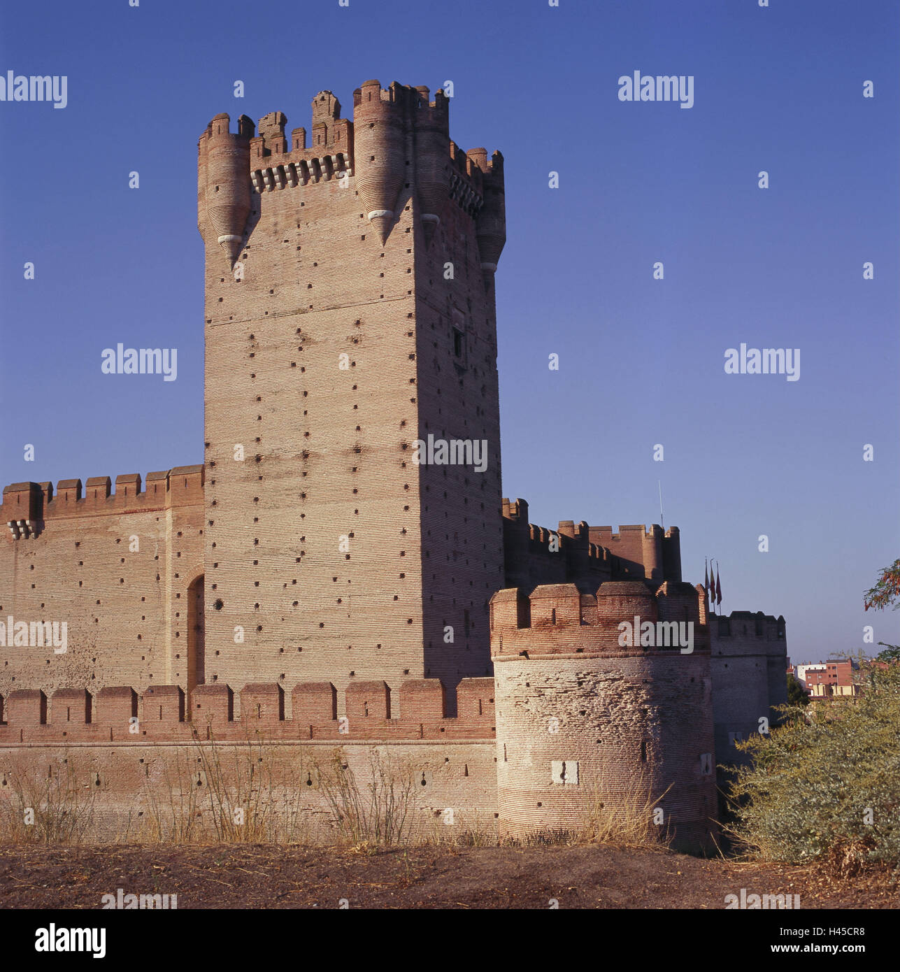 L'Espagne, Kastilien-Leon, Medina del Campo, Castillo de la Mota, verrou, château, forteresse, structure, parc du château, tour du château, l'architecture, l'endroit d'intérêt, destination, tourisme, historiquement, Banque D'Images