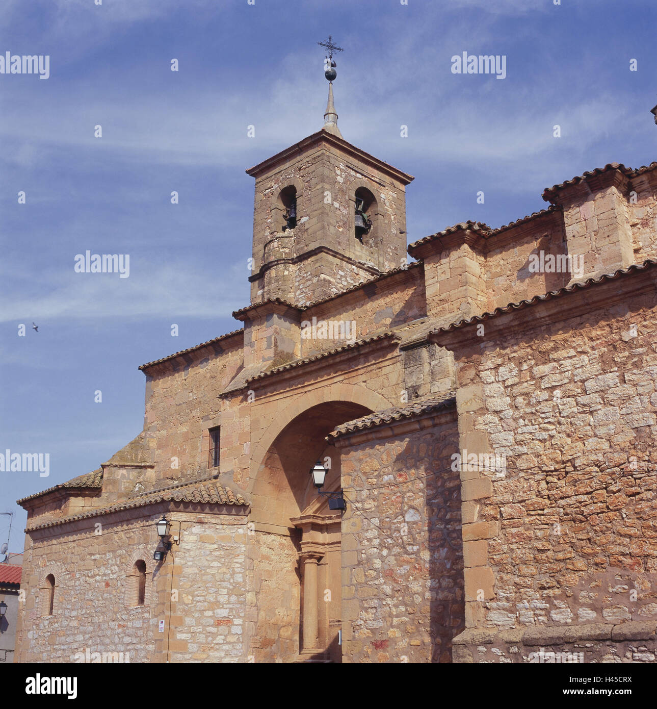 L'Espagne, Kastilien-La Mancha, Mota del Cuervo, l'église San Miguel, l'église paroissiale, l'église, la structure, l'architecture, la place d'intérêt, destination, tourisme, Banque D'Images