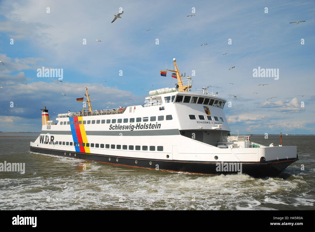 Allemagne, Schleswig - Holstein, île Amrum, Amrum, ferry, W.D.R. Banque D'Images