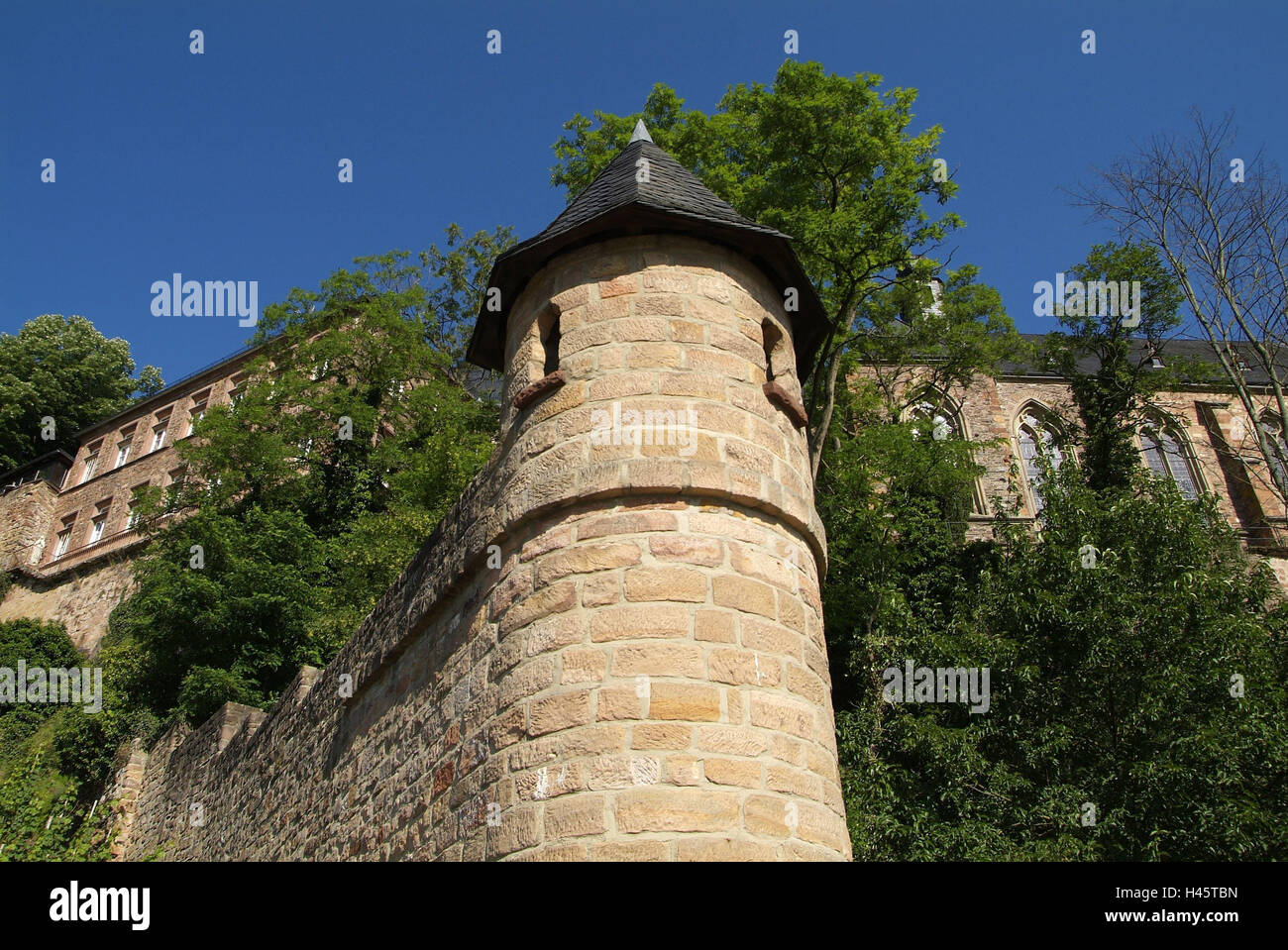 Allemagne, Rhénanie-Palatinat, Sarre, Vieille Ville, Château, Kautenturm Banque D'Images