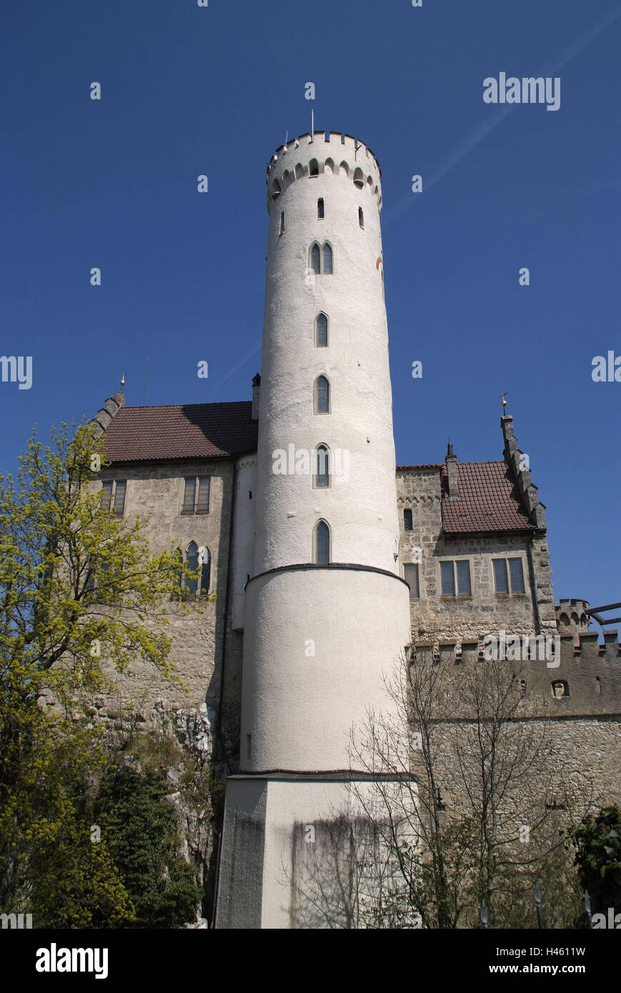 Allemagne, Bade-Wurtemberg, cauchemar de la Souabe, château de pierre lumineuse, avec Honau, Banque D'Images