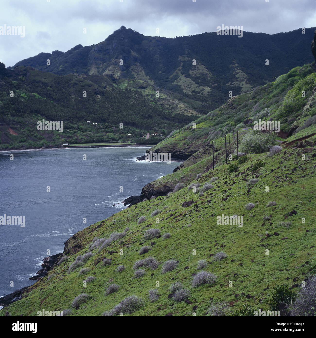 Polynésie Française, Ua Huka, Vaipaee, paysages côtiers, island, coast, la bile, la côte escarpée, nature, paysage, destination, tourisme, Banque D'Images