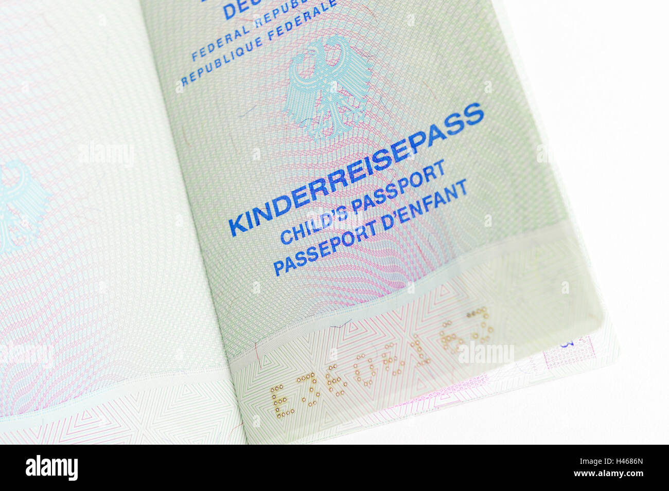 Passeport de l'enfant, l'allemand, Banque D'Images