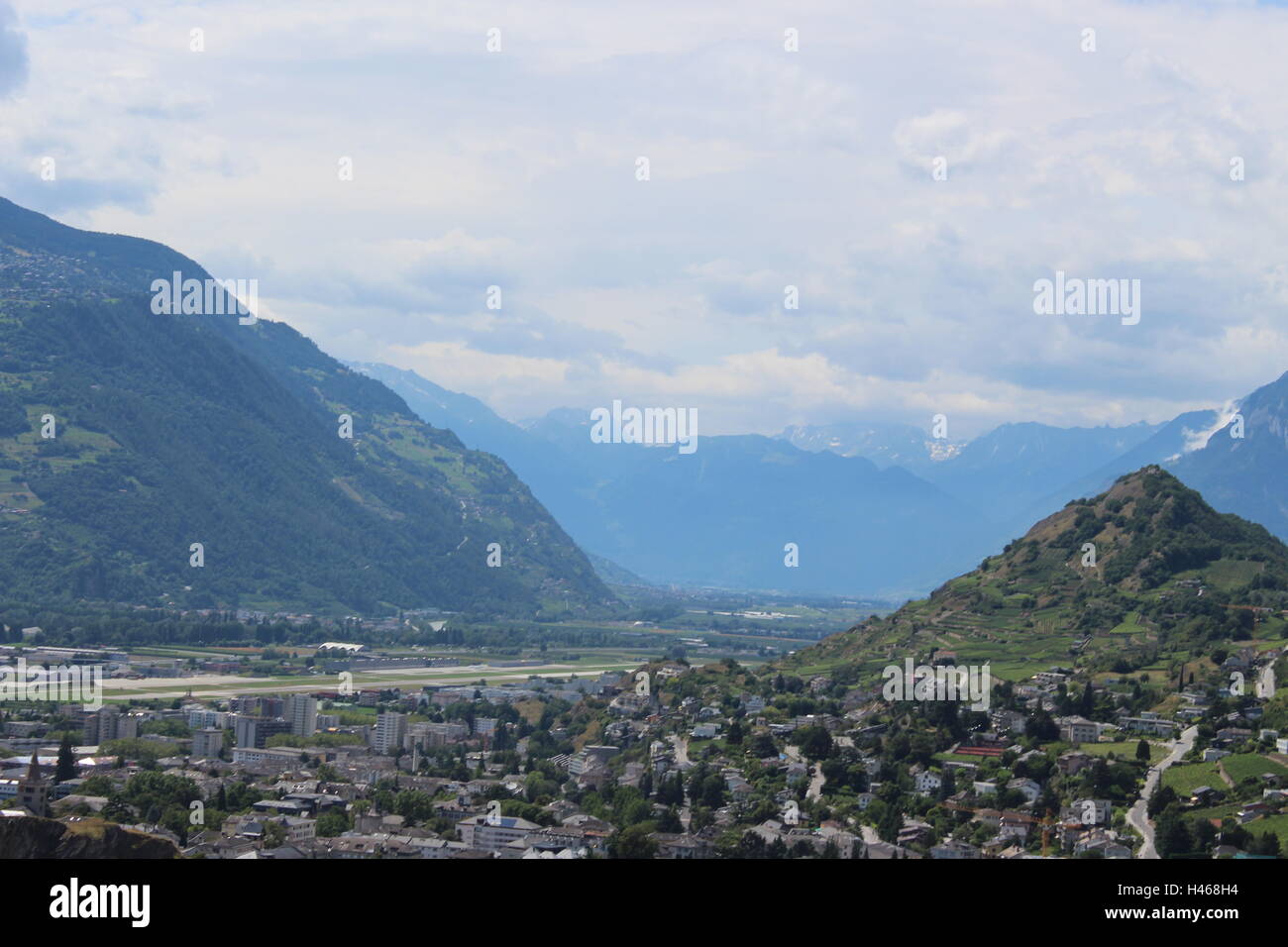 Sion dans le Canton du Valais, Suisse, Banque D'Images