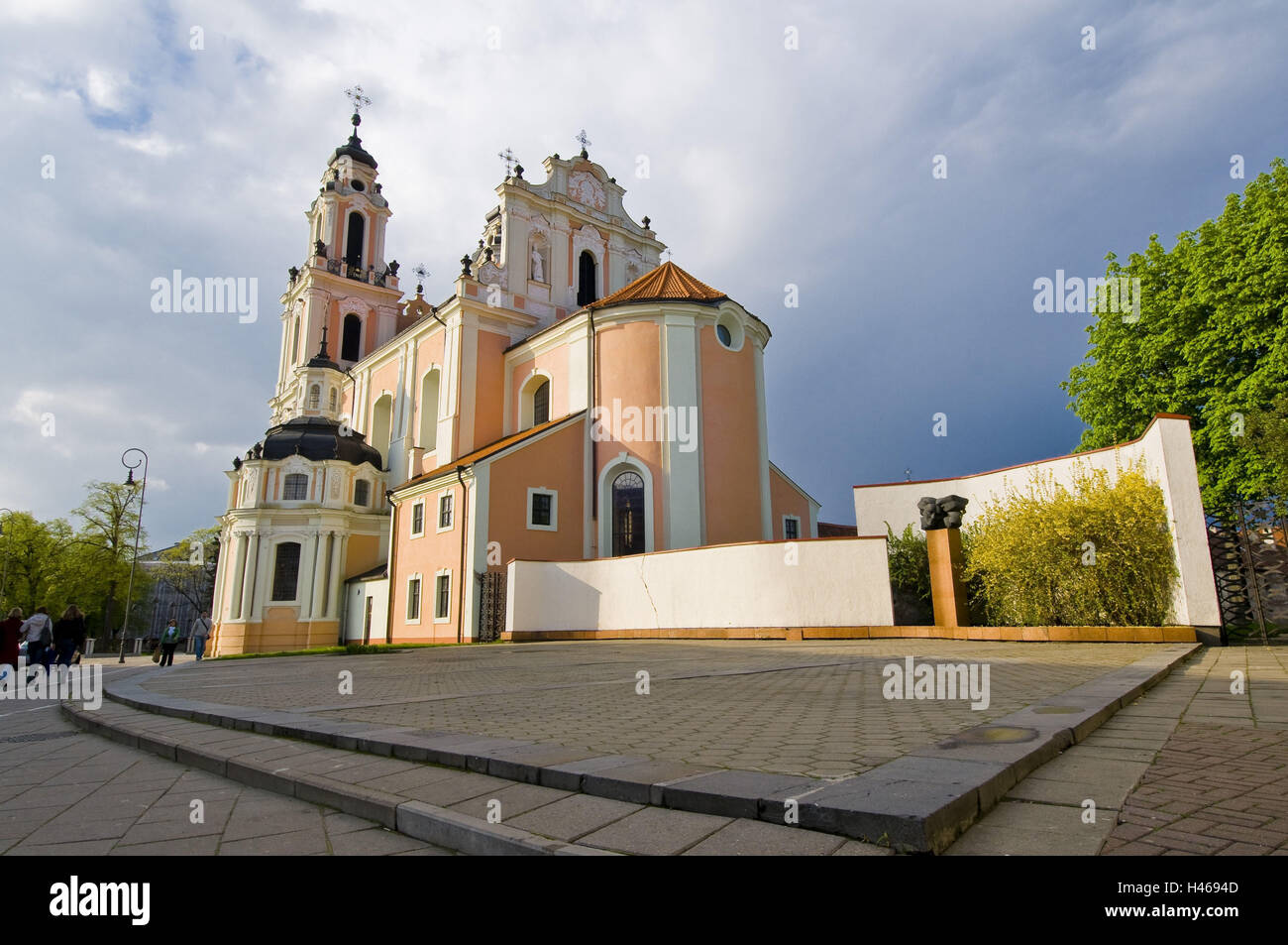 La Lituanie, Vilnius, Vieille Ville, Vilniaus Gatve, église St Katharinen, Banque D'Images