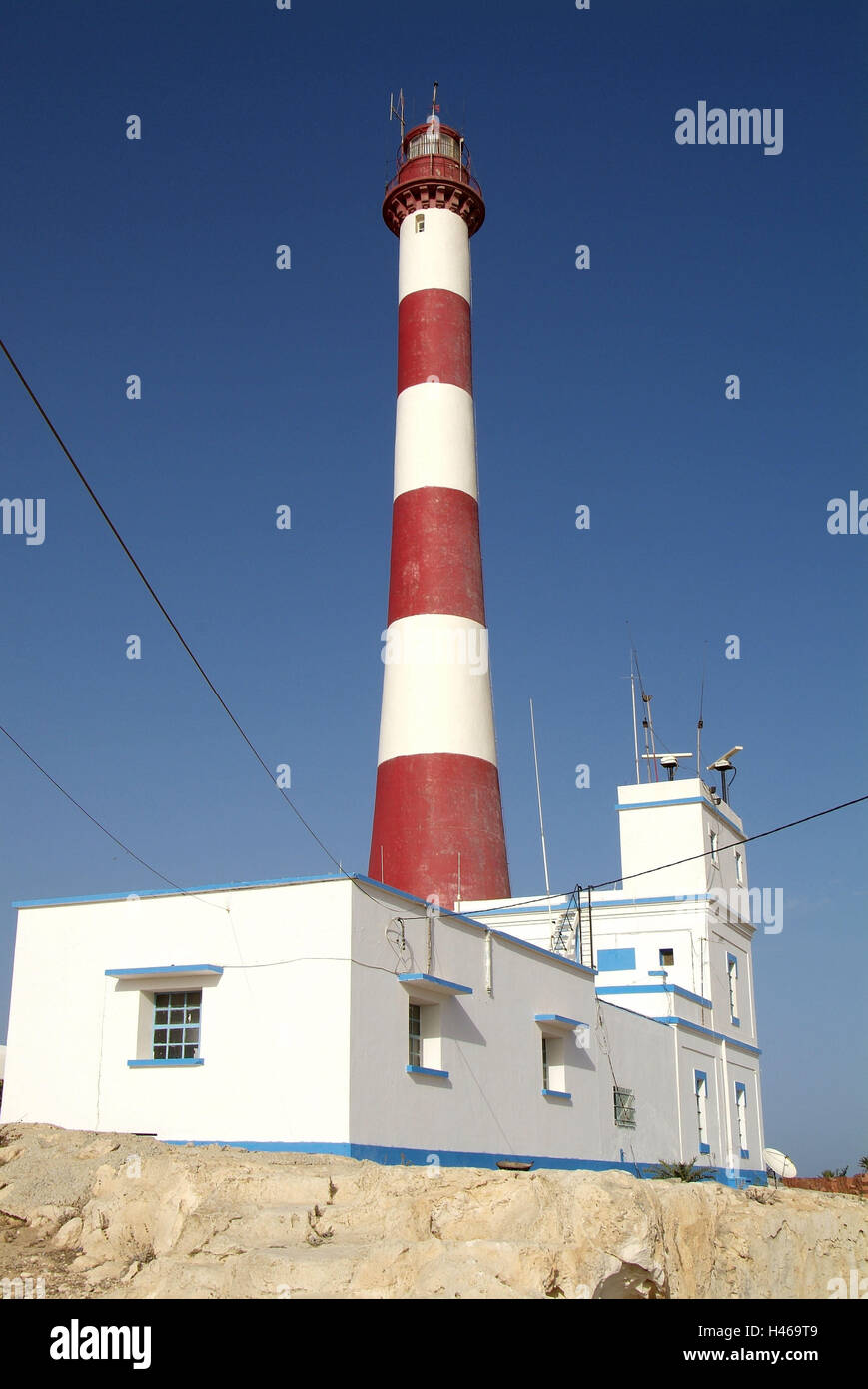 La Tunisie, Djerba, Lighthouse, course Taguermes, Banque D'Images