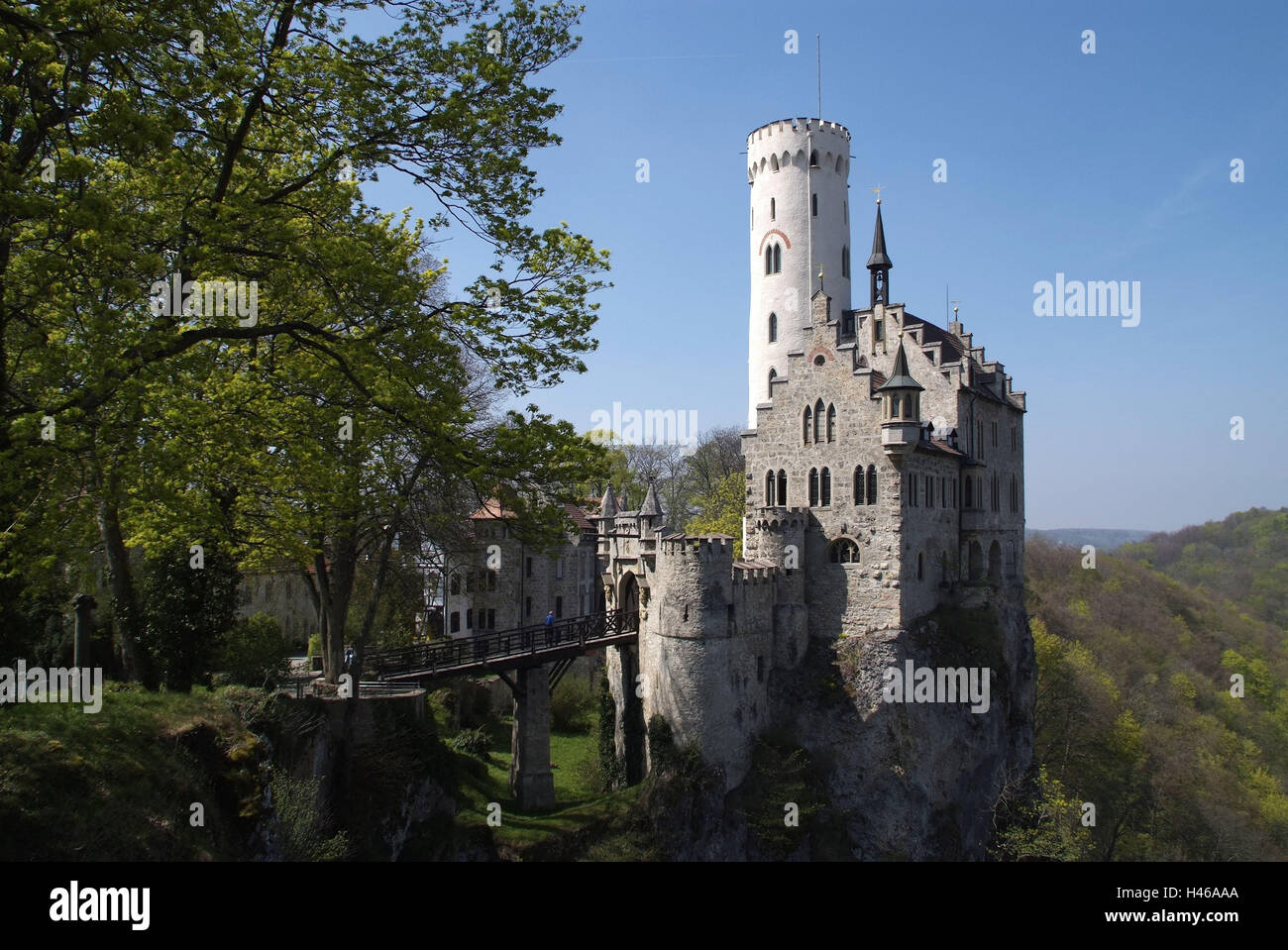 Allemagne, Bade-Wurtemberg, cauchemar de la Souabe, château de pierre lumineuse, avec Honau, Banque D'Images