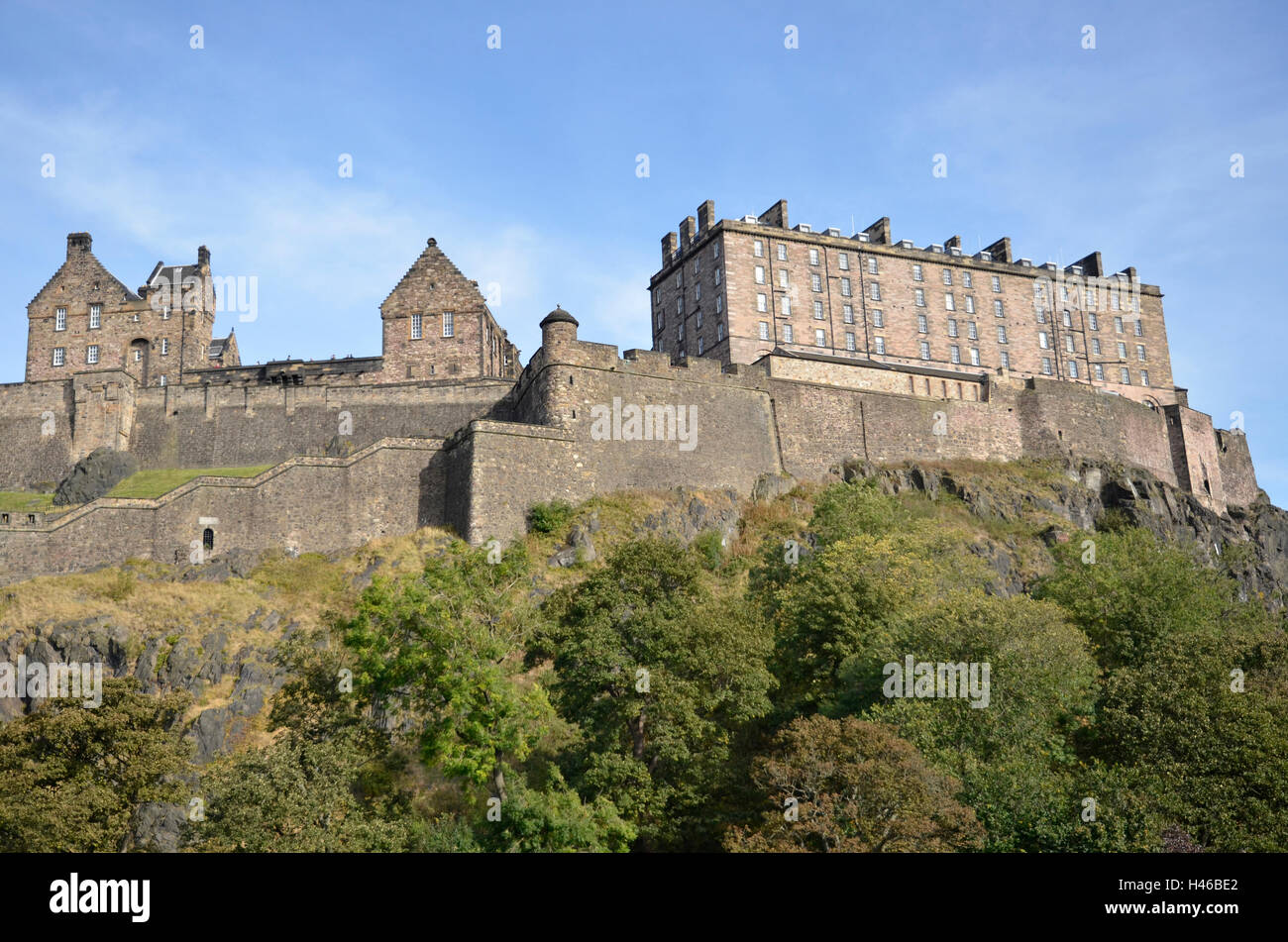 La façade ouest du château d'Edimbourg Banque D'Images