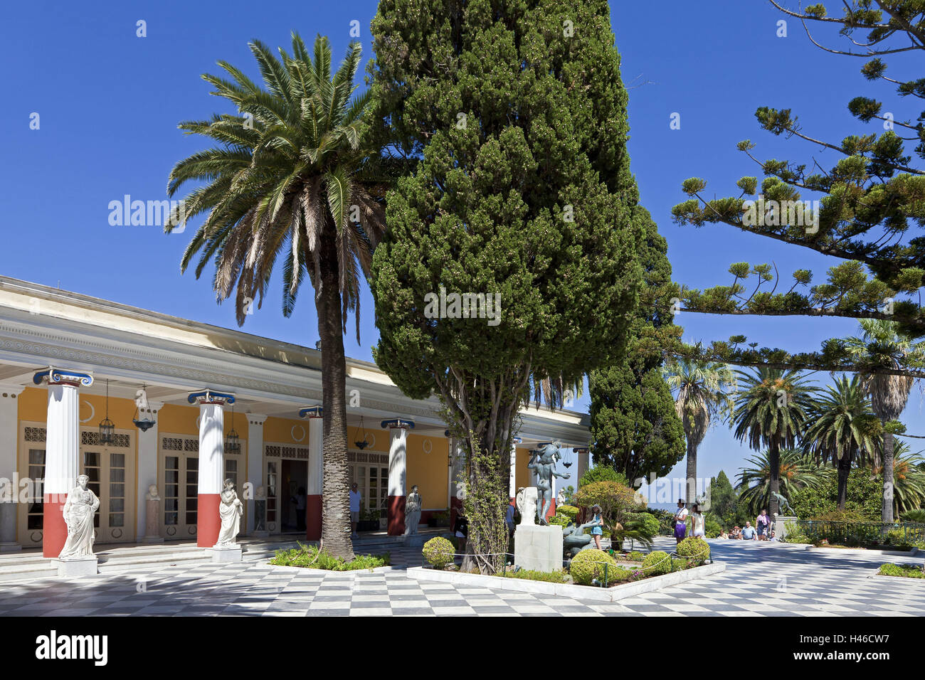 L'île de Corfou, Grèce, l'Achilleion, château, le sud de l'Achilleion, Europe, Europe, Gastouri, en grec, Corfou, île, verrouiller, Sud, Europe, Moyen-Orient, Corfou, Sissi, l'impératrice Elisabeth, Sissi's lock, Banque D'Images