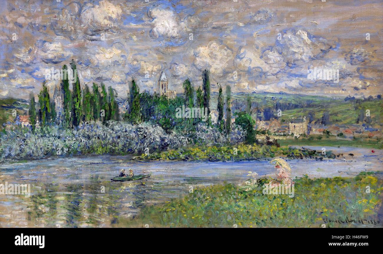 Painting claude monet the seine at vétheuil Banque de photographies et ...