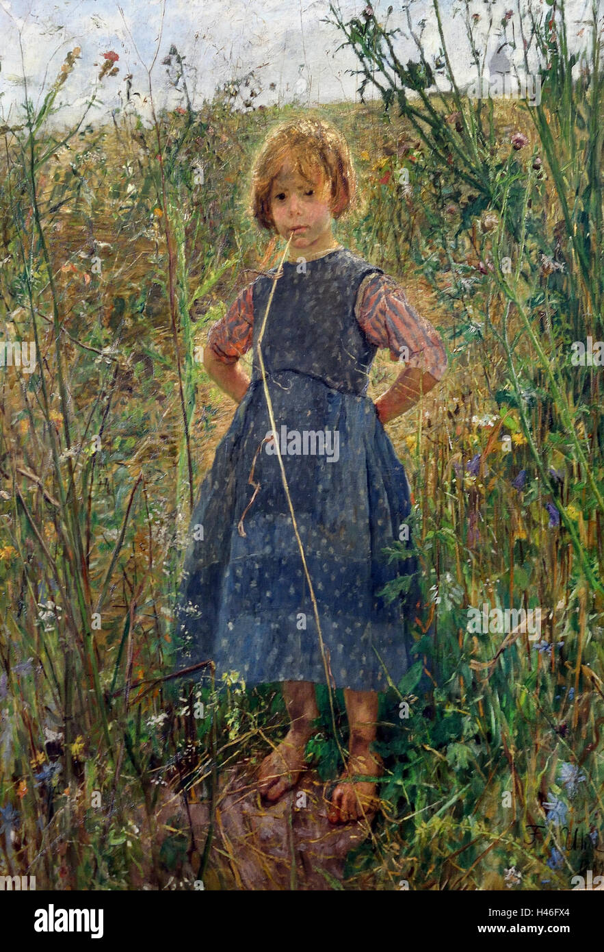 Petite Princesse sur la bruyère 1889 Fritz von Uhde 1848-1911 Allemagne Allemagne Banque D'Images