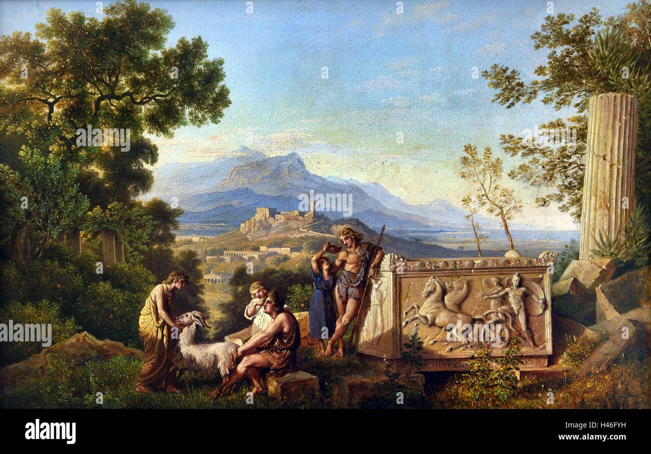 Imaginaire Paysage grec au repos avec Shepherd 1823 Karl Friedrich Schinkel 1781-1841 Allemagne Allemagne Banque D'Images