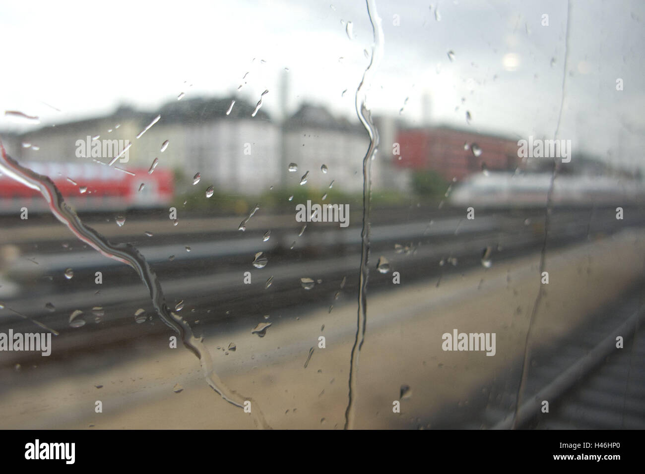 Allemagne, Francfort, de la gare centrale, train, fenêtre, vue, détail, Banque D'Images