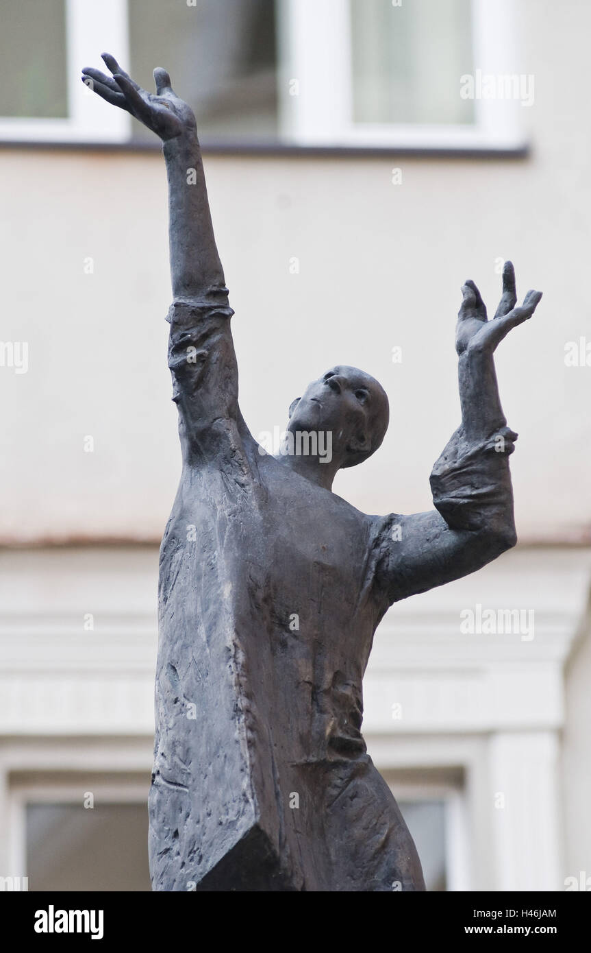 La Lituanie, Vilnius, Vieille Ville, sculpture, sculpteur Vytauta Nalivaika, Banque D'Images