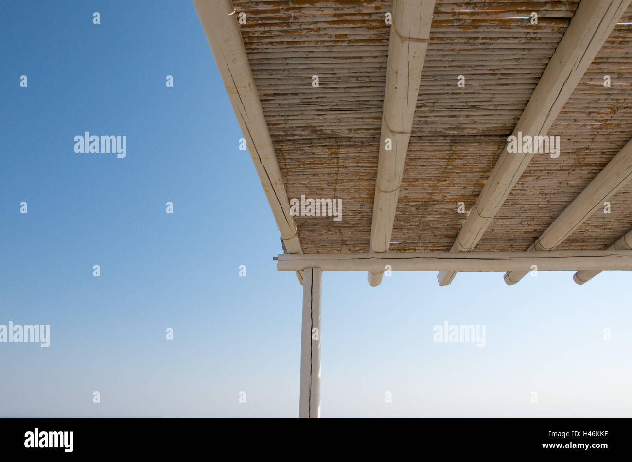 Toiture, écran solaire, ciel bleu, notch, Banque D'Images