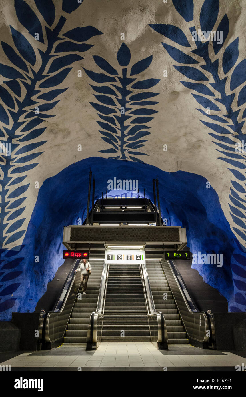 La station de métro, Stockholm, Suède Banque D'Images
