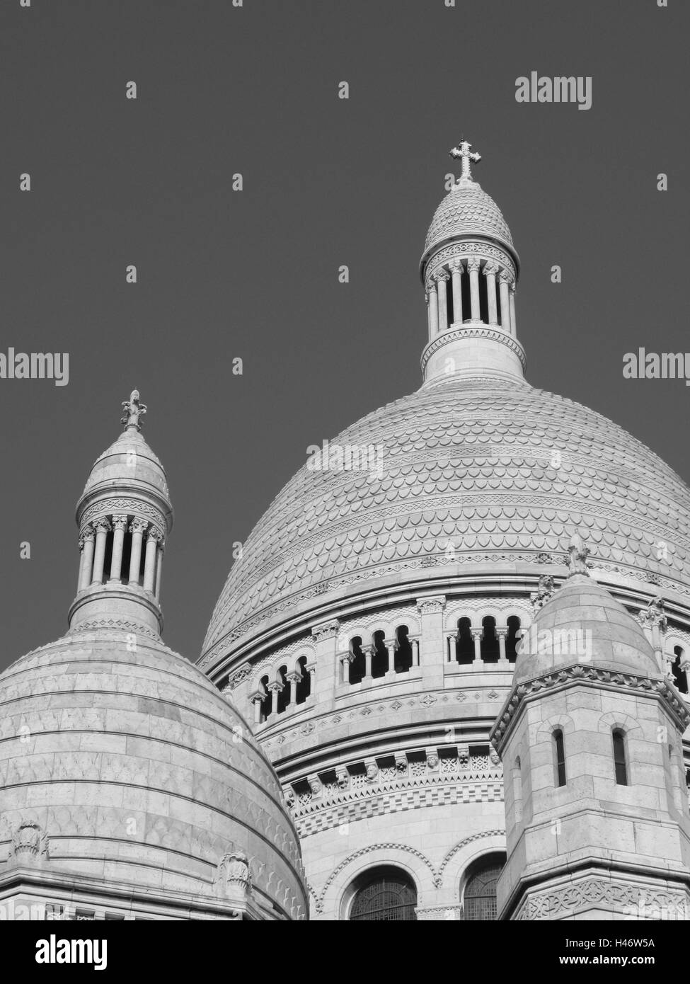 Les dômes de la Basilique du Sacré-Coeur, Église catholique romaine, Paris, Banque D'Images