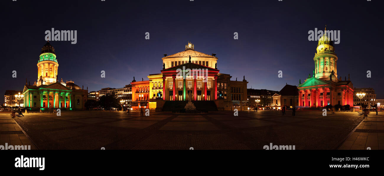 Berlin, le gendarme's market, photographie de nuit, panorama, Banque D'Images