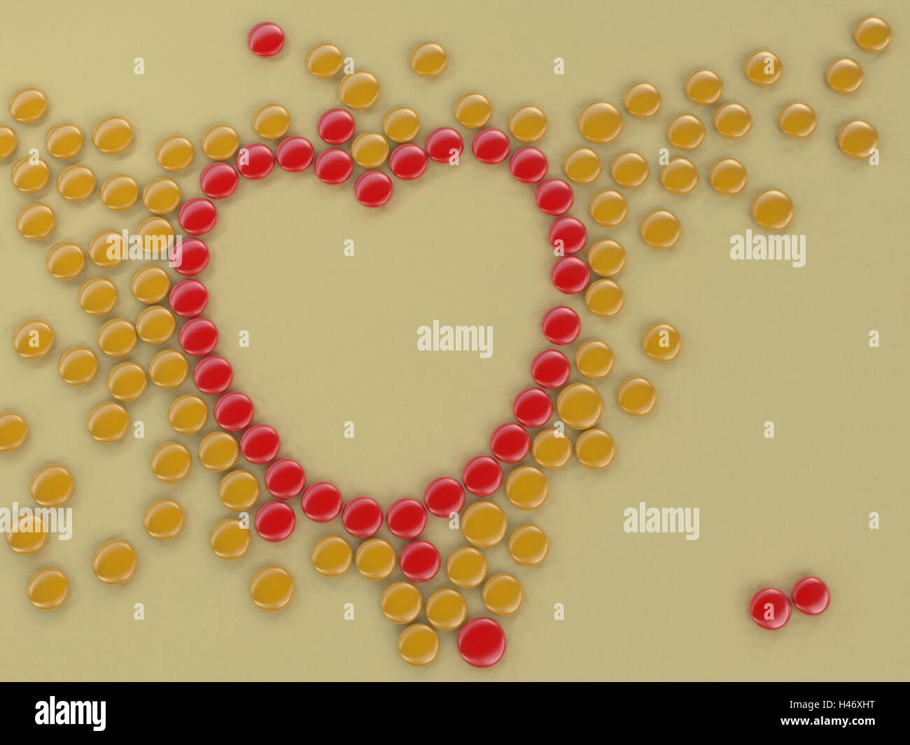 Chocolat, coeur forme, infographie, lentilles, chocolat, coeur, forme, de chocolat, en forme de coeur, format Paysage, l'icône, l'amour, Banque D'Images