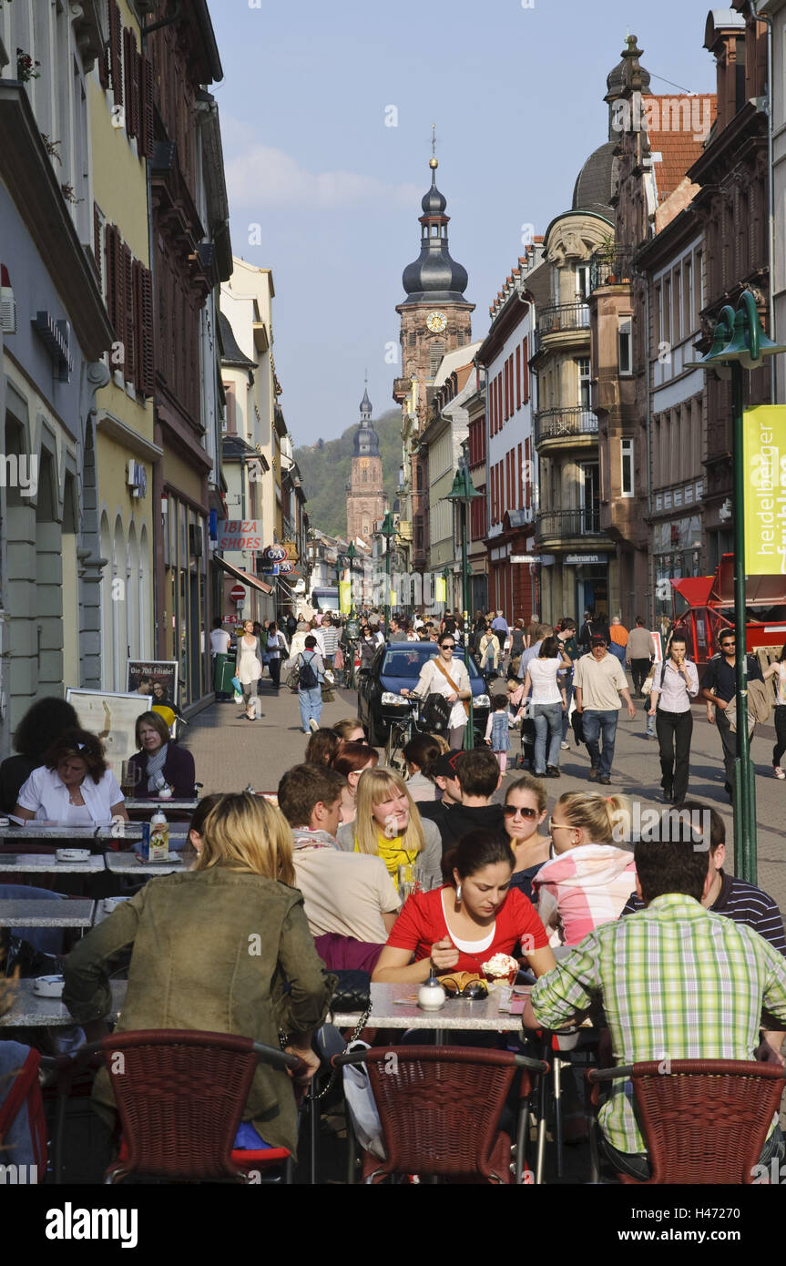 Heidelberg, high street, zone piétonne, Bade-Wurtemberg, Allemagne, Banque D'Images