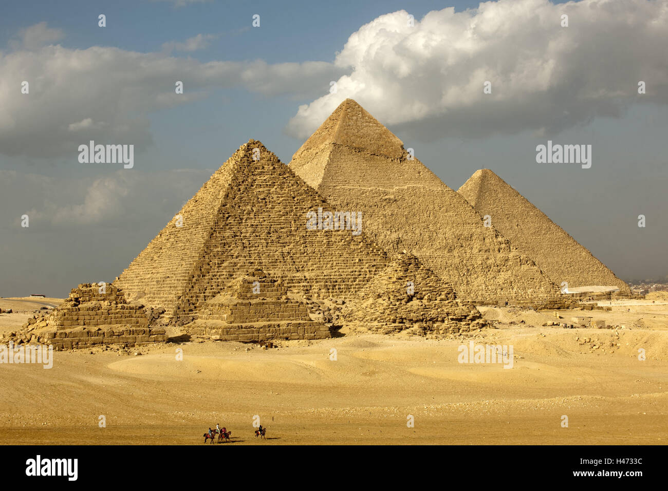 L'Egypte, Le Caire, Gizeh, pyramides, reine des pyramides, Khéphren pyramide, pyramide de Khéops, pyramide, Ripperblackstaff Banque D'Images