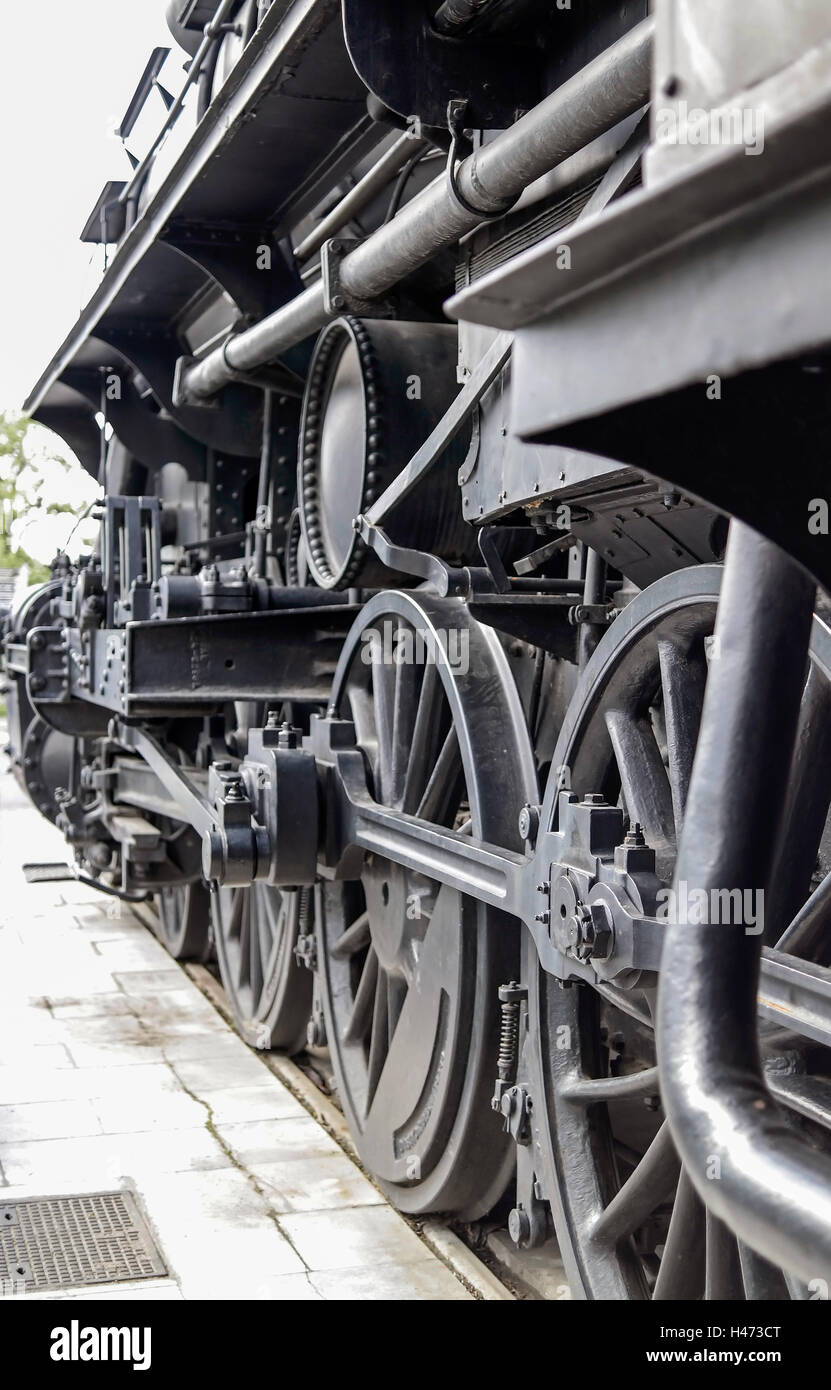 Un vieux train à vapeur de détails Banque D'Images