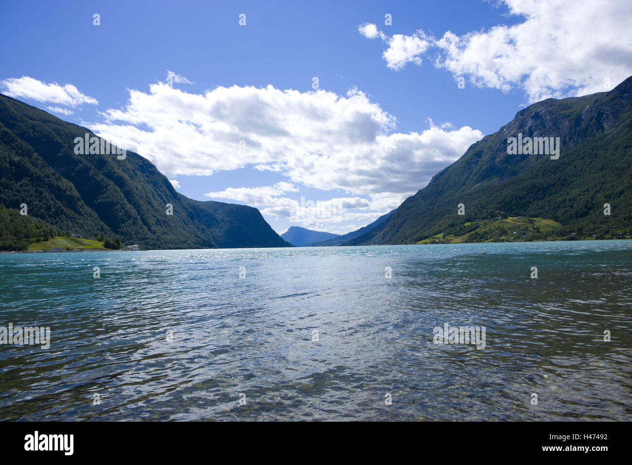 Lusterfjord, lustre, Sogn og Fjordane, Norvège, Scandinavie, Banque D'Images