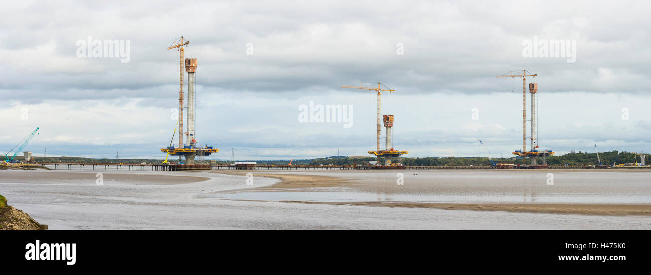 Mersey Gateway de construction d'un pont sur la rivière Mersey en amont du pont reliant le Queensway et Runcorn, Widnes Banque D'Images