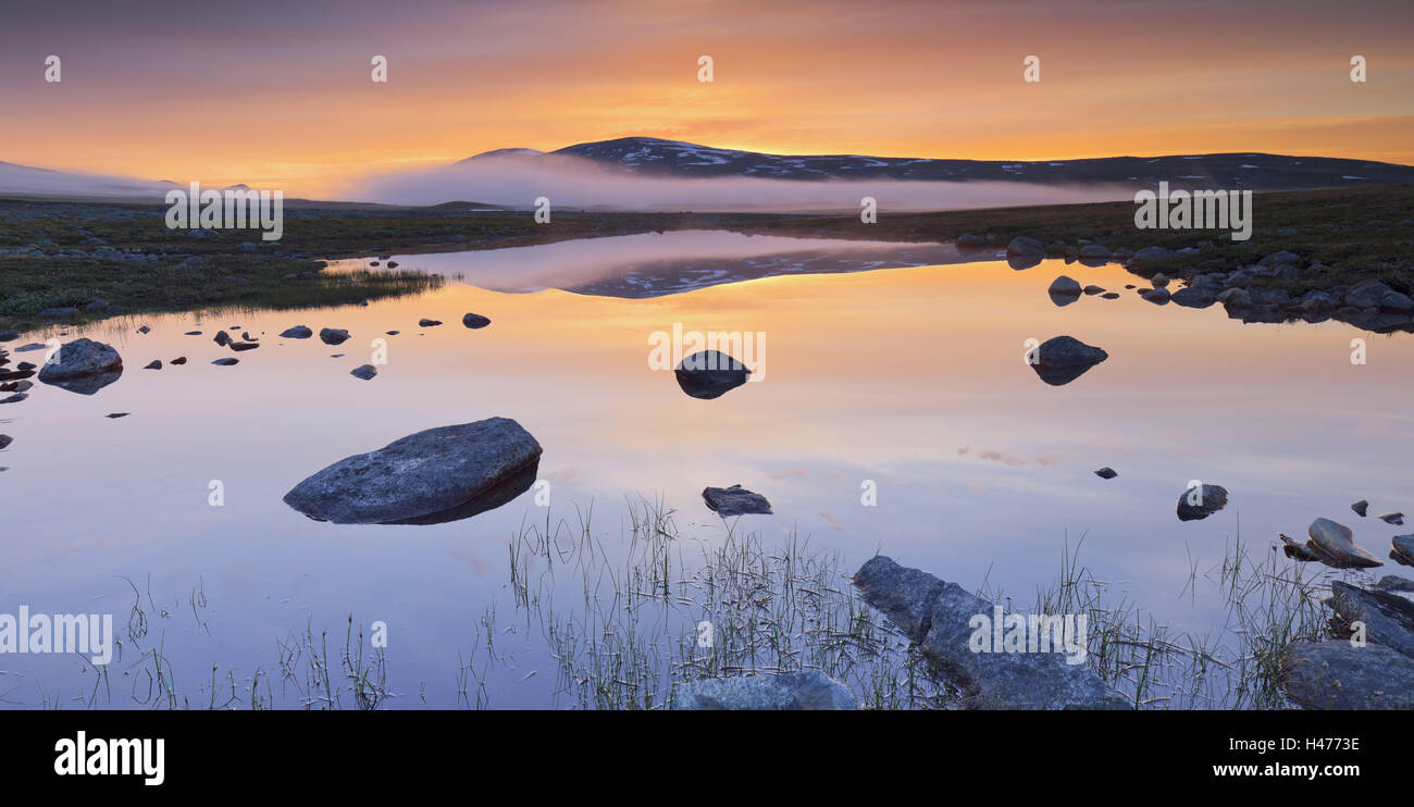 La Norvège, Nordland, Saltfjellet Svartisen, Parc National, Semskadalen Semskfjelle, Banque D'Images